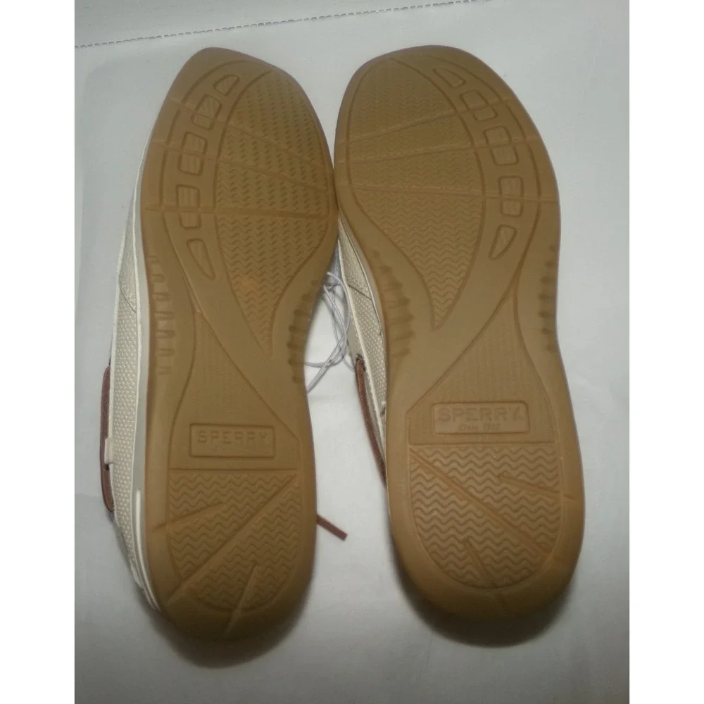 Sperry Women's Whale fish Boat Shoes~Sz 8.5~Ivory‎ / Tan~